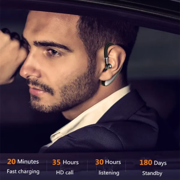 S109 Rotate Handsfree Earphones For Business Man Business Headset Drive Call Earbud With Mic Wireless Single Earphone - Image 5