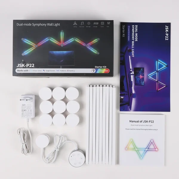 RGB Modern LED Smart Home Light Bulb Connect APP RGB Sync Music Detachable LED Light Luxury Wall Lamp China Smart Light Strip - Image 5