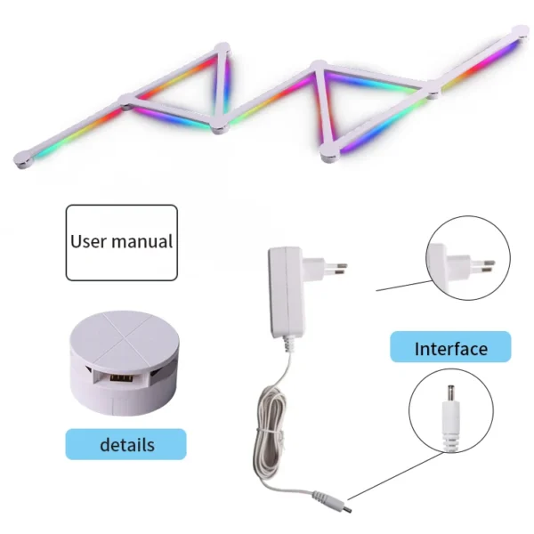 Factory Outlet LED Wall Light Bar Connect APP Smart Light RGB Dimmable Segmented LED Strip Multicolored Smart Home Wall Light - Image 5