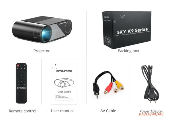 Byintek K9 Multiscreen Portable Projector Led LCD WIFI Mini 1080P Beamer Pocket Pico Multimedia Hologram Home Theater Projecteur - Image 5