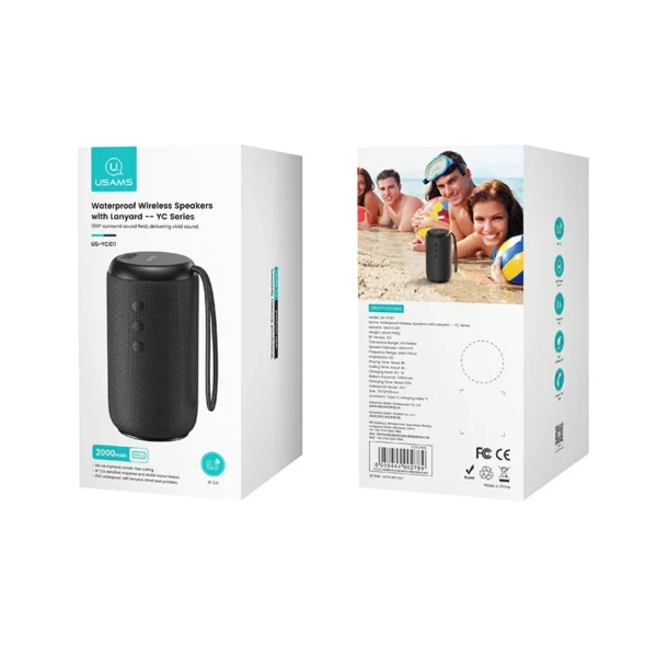 USAMS YC011 Portable Good Sound Audio Waterproof XP7 Speaker BT5.0 Mini Music Audio Stereo Outdoor Wireless Speaker - Image 5
