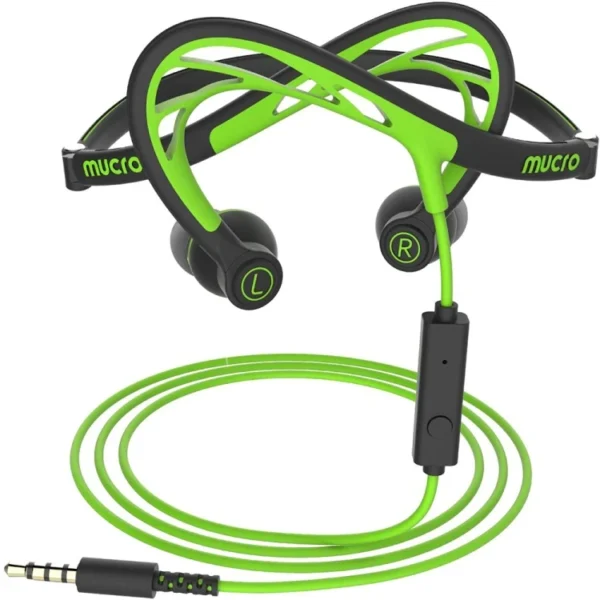 Mucro ML233 Foldable Earphone Running Sports Earbud In-Ear Headphones Night Stereo Neckband Wired Earphones