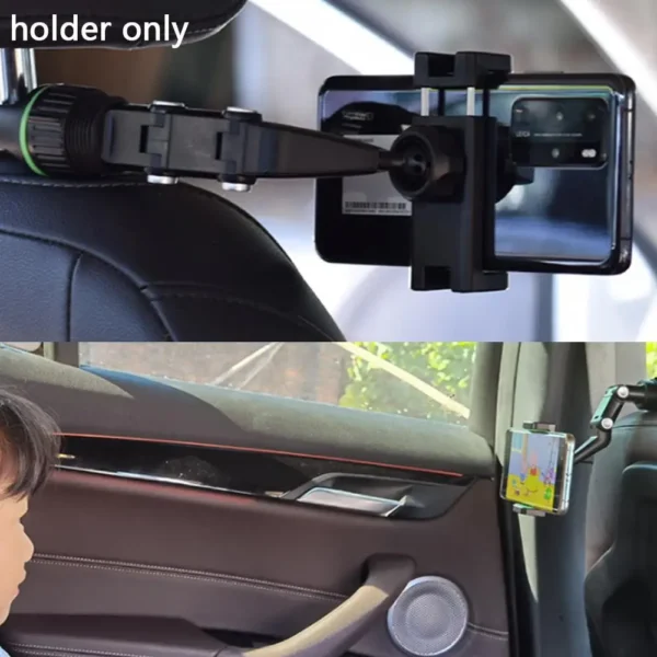 Car Phone Holder Multifunctional 360 Degree Rotatable Auto Rearview Mirror Seat Hanging Clip Bracket Cell Phone Holder for Car - Image 2