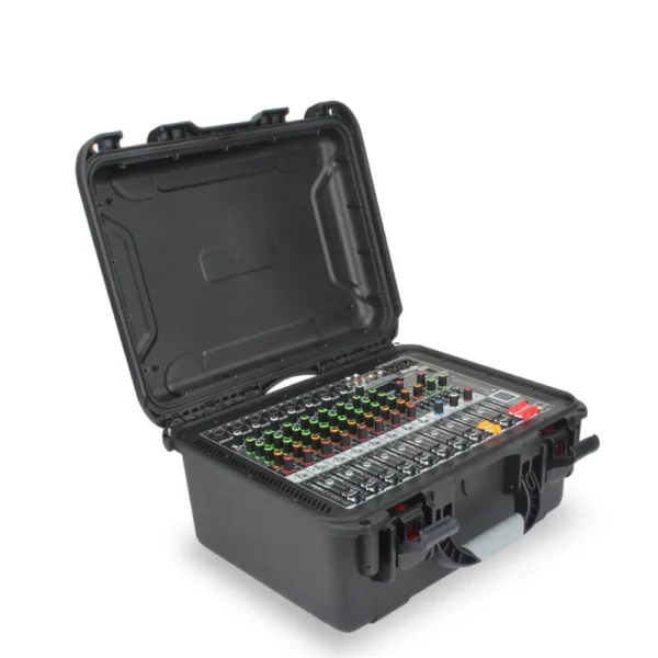 HM80 professional flight case mixer 8 channel power mixer with amplifier mixing console for outdoor stage - Image 6