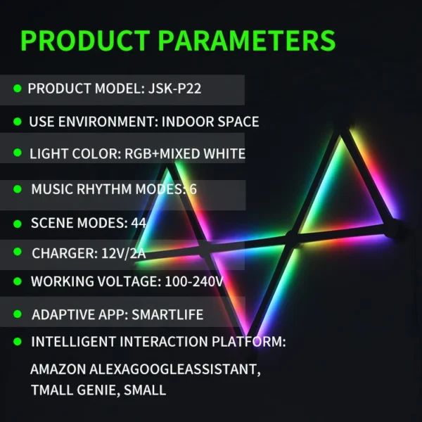 RGB Modern LED Smart Home Light Bulb Connect APP RGB Sync Music Detachable LED Light Luxury Wall Lamp China Smart Light Strip - Image 2