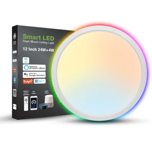 300mm 400mm Smart Round Bedroom Living Room Ambient Ceiling Lighting paneles de led Focos Lamparas De Techo - Image 6