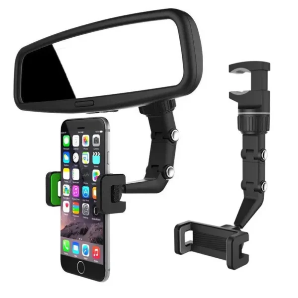 Car Phone Holder Multifunctional 360 Degree Rotatable Auto Rearview Mirror Seat Hanging Clip Bracket Cell Phone Holder for Car