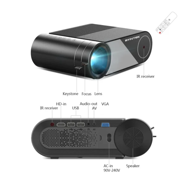 BYINTEK K9 Multi-screen Mini Projector Home Theater System Led Projector Video Beamer  USB 1080p Wifi For Kids