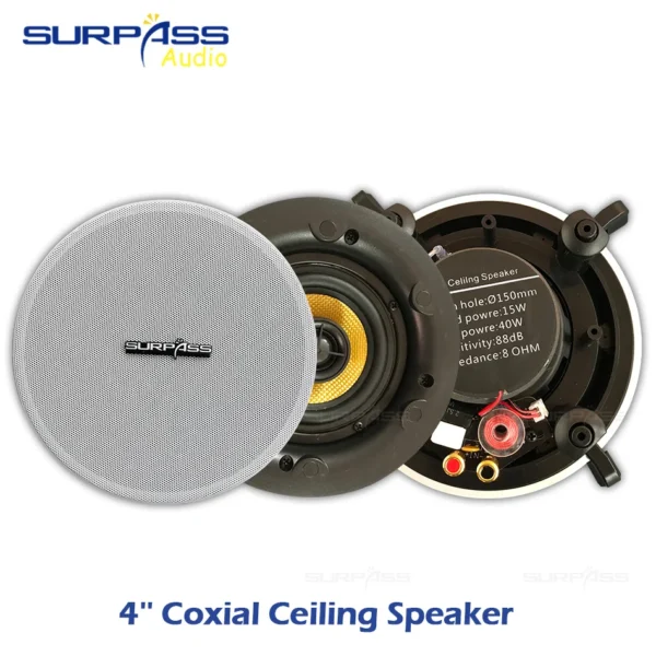 Professional Audio Indoor Music Player Touch Screen In wall Amplifier With 4inch Coaxial Ceiling Speaker For Home Theatre System