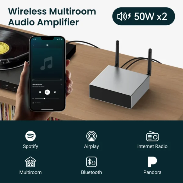 Rakoit  A50+ linkplay airplay2 multiroom audio music streamer dac wifi wireless mini power amplifier for home  LAB AV Receiver - Image 3