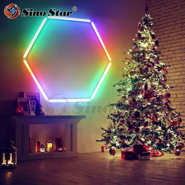RGB LED Hexagon Lights with Vibrant Color Changing Hex LED light Connect Plug Night Light Gaming Room Decoration Honeycomb Lamp - Image 5